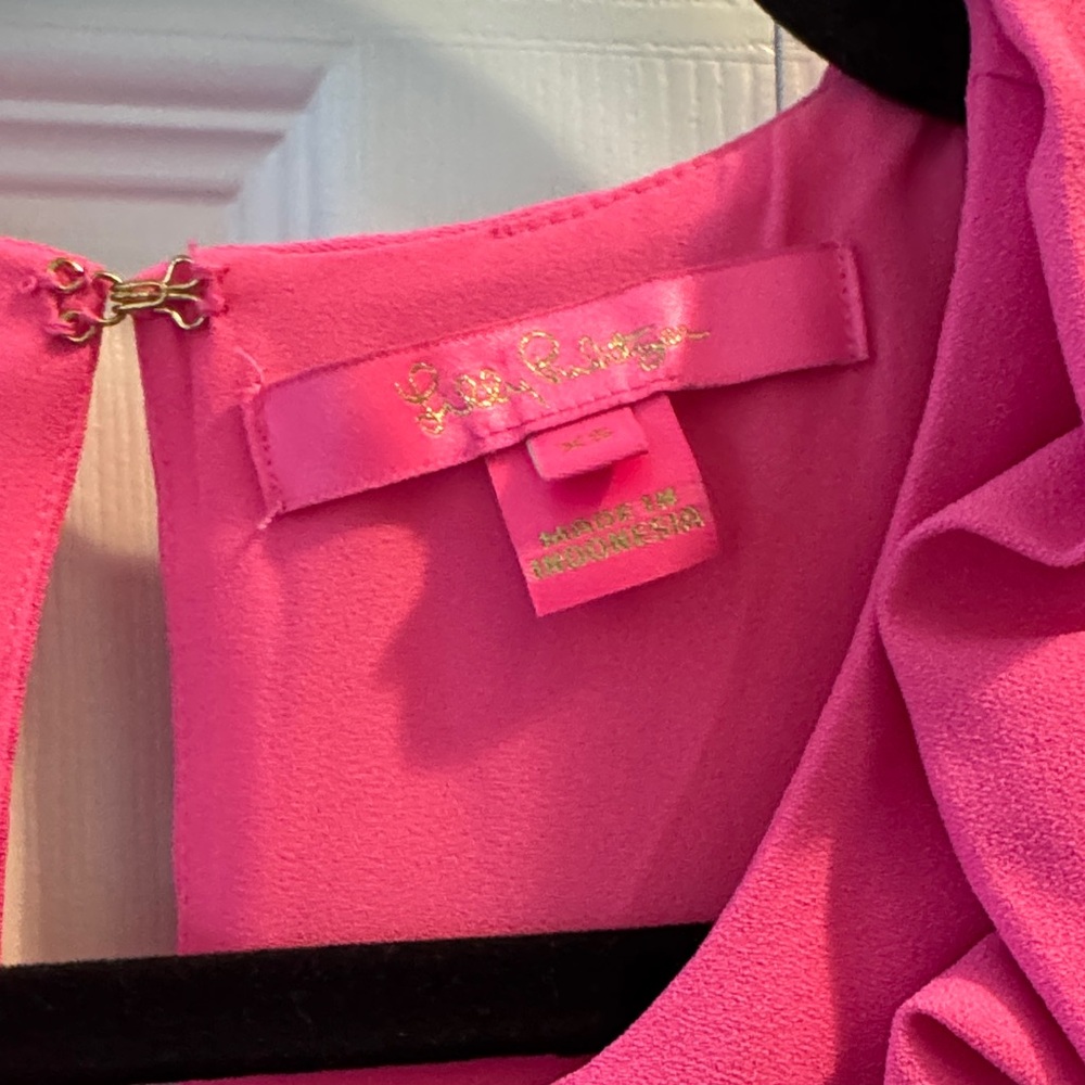Lilly Pulitzer Bright Pink Ruffle Strap Shell Top - Picture 3 of 7